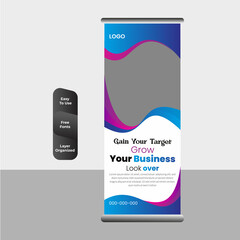 Business rollup banners for marketing stand print and other uses