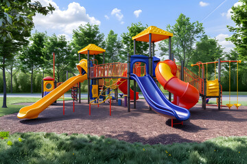 State-of-the-Art Playground Design Encouraging Active Play in a Park Setting