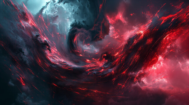 An abstract image with red and blue colors