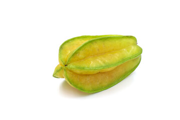 Carambola is a fruit. Isolated on a white background.