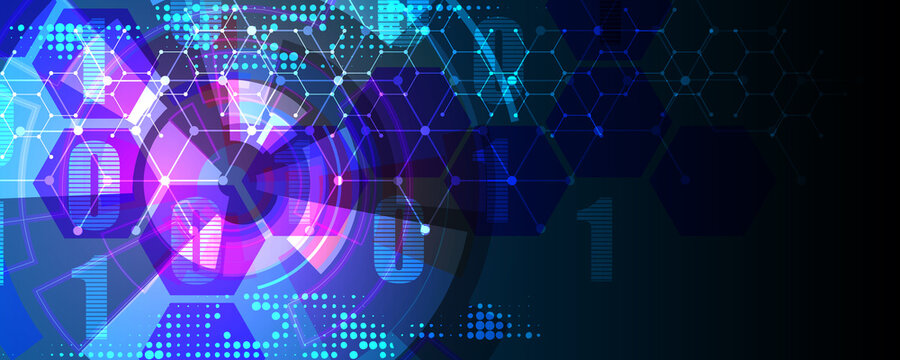 Cyber ​​data protection hexagonal concept technology background image
