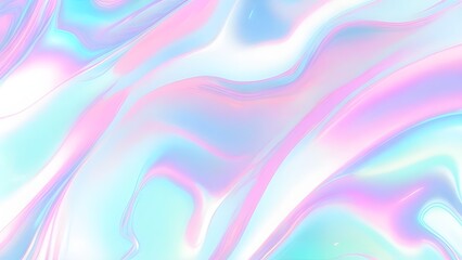 Fototapeta premium Holographic background seamless trendy iridescent light foil texture. Soft holographic pastel unicorn marble background pattern. Modern pearlescent blurry abstract swirl illustration.