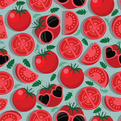 tomato seamless pattern in vector for background ,fabric,cover,wrapping paper,wallpaper ,etc