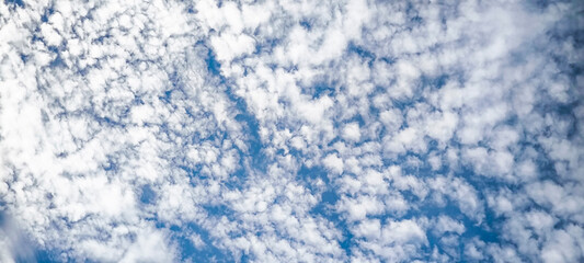 Summer blue sky cloud gradient light white background. Gloomy vivid cyan landscape in environment...