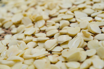 Sliced garlic for cooking ingredients