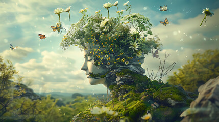 Surrealism nature wallpaper the mysterious balance was created.