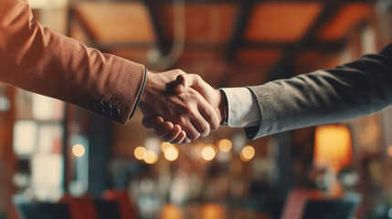 Handshake on a business meeting