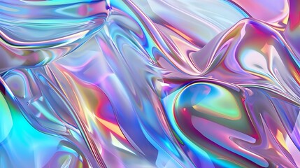 Reflective Metallic Sheen: Vibrant Neon Swirls