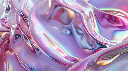 Dynamic Metallic Flow: Vibrant Neon Hues