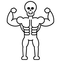 Muscle icon line vector illustration