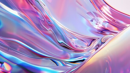 Mesmerizing Metallic Swirls: Dynamic Neon Reflections - obrazy, fototapety, plakaty