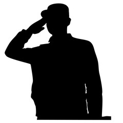 saluting soldier silhouette