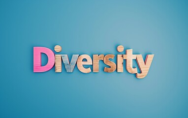 Diversity Text Over Blue Background - Inclusivity, Unity, Team Building, Corporate, Community work.