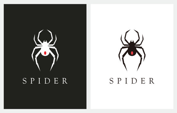 Spider Insect Arthropod symbol logo design silhouette