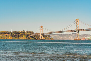 Engineering over water: The Bay Bridge connects cities across the shimmering San Francisco Bay.