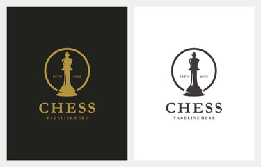 Chess King King Vintage Logo Label Design Ideas