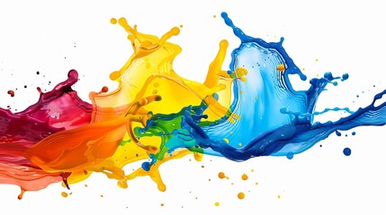 A collision of several liquids of different colors. An abstract background of colorful liquids colliding with each other.