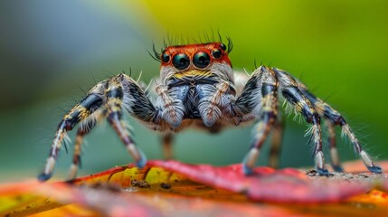 Spider with red head and black legs