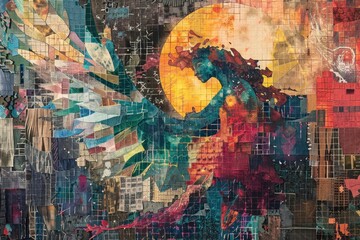 Pixels form intricate tapestries, weaving stories of digital transformation.