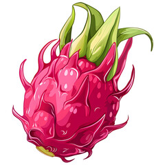 Clipart illustration a dragonfruit on white background. Suitable for crafting and digital design projects.[A-0002]