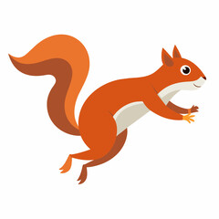 Squirrel vector illustration, a Running squirrel, squirrel eating nut vector