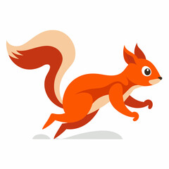 Squirrel vector illustration, a Running squirrel, squirrel eating nut vector