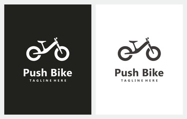 Simple Kid Push Bike Bicycle Silhouette logo design inspiration