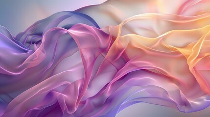 Obraz premium Soothing Motion: Contemporary Digital Art with Ethereal Curves and Soft Light