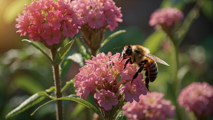 bee setting on a flower