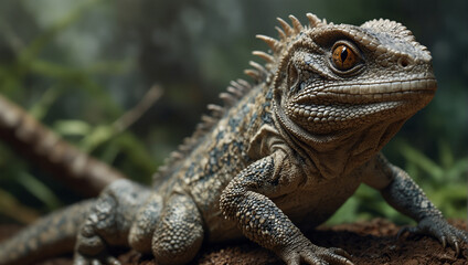Fototapeta premium lizard in the jungle 