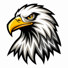 Eagle face logo vector art illustration, a angry face eagle logo vector isolated white background