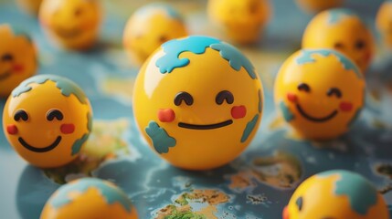 World emoji day 3d banner background. Emoji Celebration 3D Banner Background. World emoji day with a funny emojis. World smile day emojis. Mental health assessment, world mental health day concept.