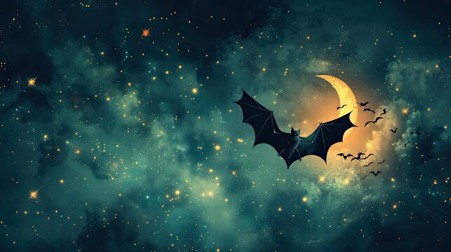 banner background International Bat Appreciation Day theme, and wide copy space, for banner, UHD image