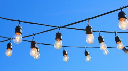 Light bulbs hanging from wire