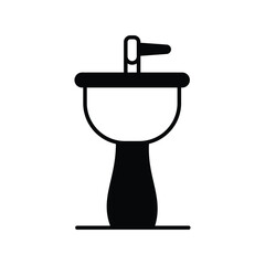 hair wash sink icon with white background vector stock illustration