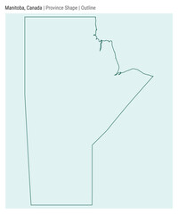 Manitoba, Canada. Simple vector map. Province shape. Outline style. Border of Manitoba. Vector illustration.