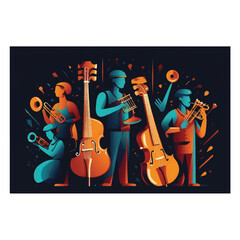 Fototapeta premium icon design image of people playing musical instruments 