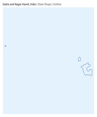 Dadra and Nagar Haveli, India. Simple vector map. State shape. Outline style. Border of Dadra and Nagar Haveli. Vector illustration.