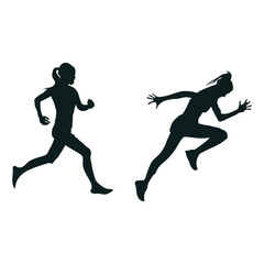 Women Exercise silhouette 