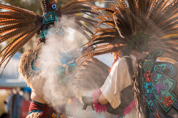 Aztec ceremony with urn