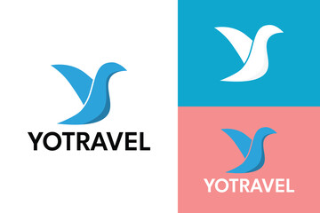 Logo ready elegant simple creative brand identity company corporate cafe fashion food initial letter Y word mark sign bird travel modern