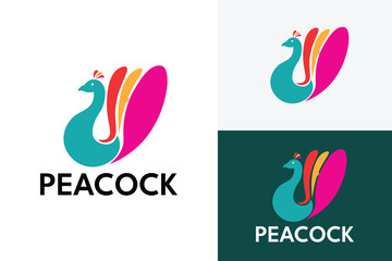 Logo ready elegant simple creative brand identity company corporate cafe fashion food initial letter word mark sign peacock modern