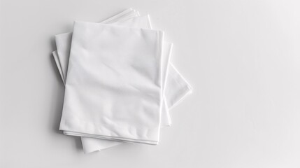 A white napkin mockup with utensils and a blank towel for branding purposes. - 790536992