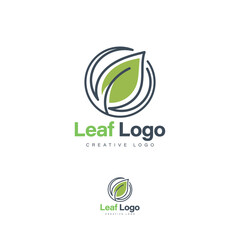 Abstract leaf logo template, leaf icons, green logo