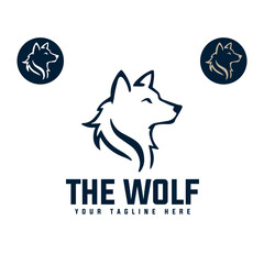 Wolf logo design icon template