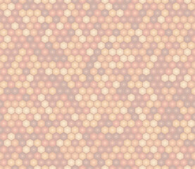 Honeycomb hexagon cells background. Orange color tones gradients. Simple stacked hexagons. Hexagon shapes. Seamless pattern. Tileable vector illustration.