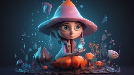 **An imaginative 3D character with a whimsical design and a touch of magic - obrazy, fototapety, plakaty