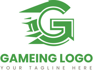 Abstract elegant gaming G letter logo simple flat design 