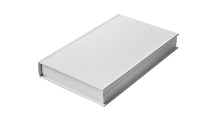 White book cover mockup isolated on transparent background