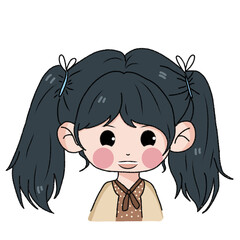 a little girl with twin-tail hair style